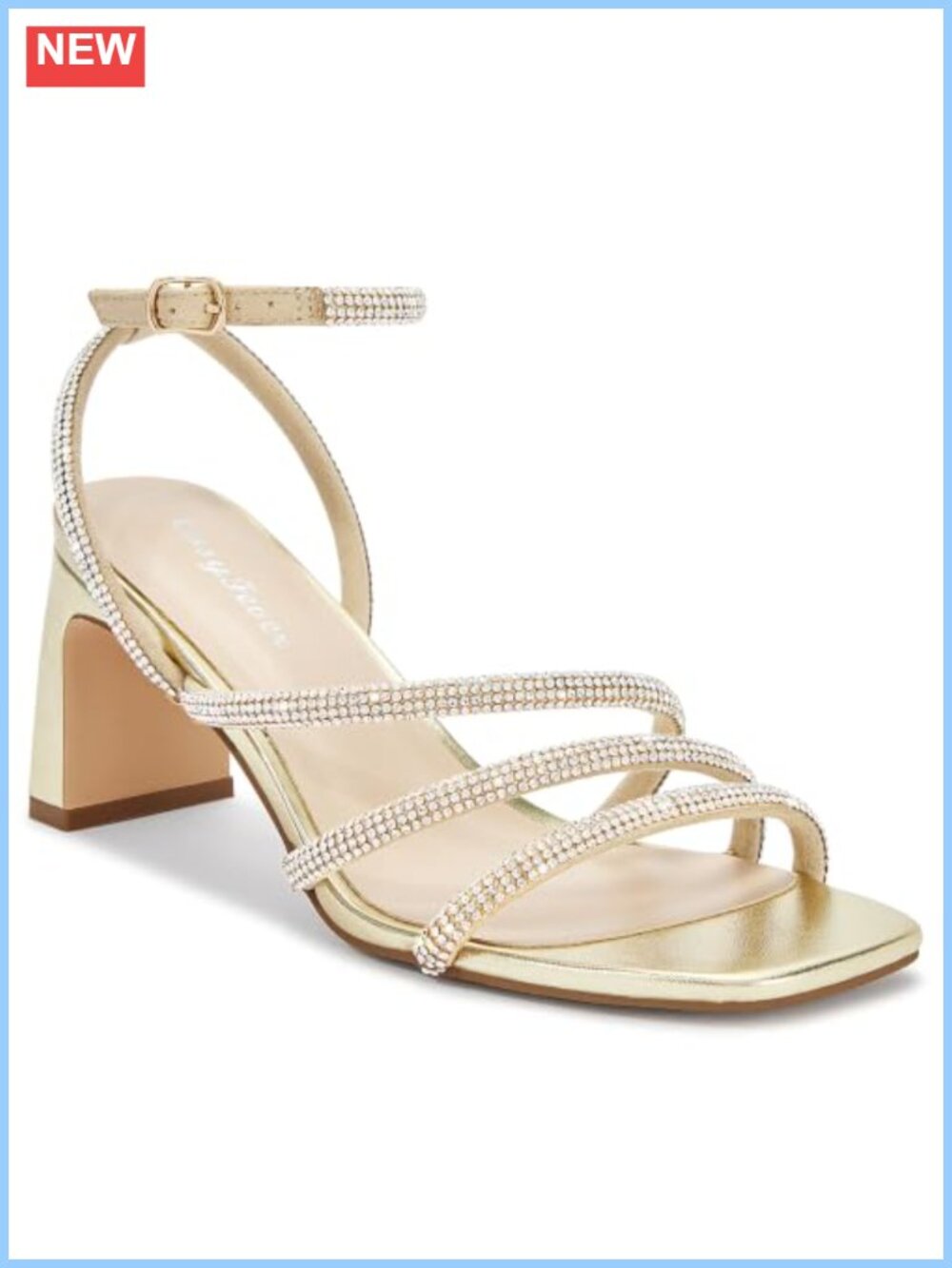Rhinestone Block Heels Ankle Strap Dress Heels